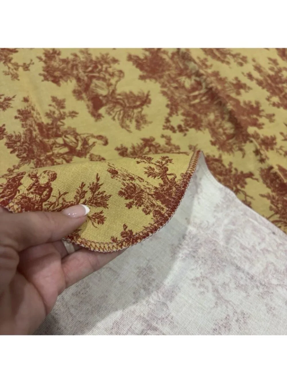 Rustic Life Waverly Country French Red Cream 44”x54” Cotton Upholstery Fabric